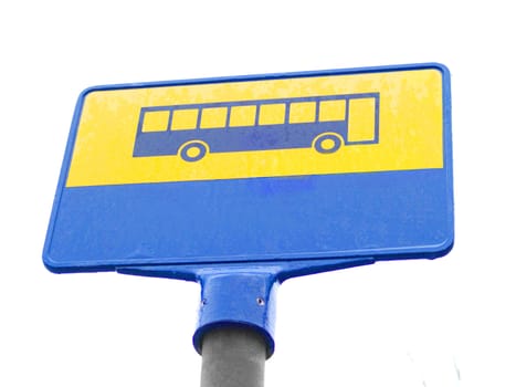 Bus stop cut out on white background