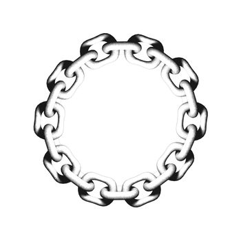 An illustrated  frame made of links of chain