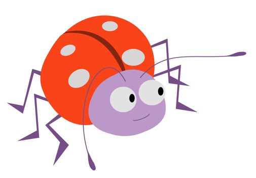 Illustration of an isolated cartoon ladybug