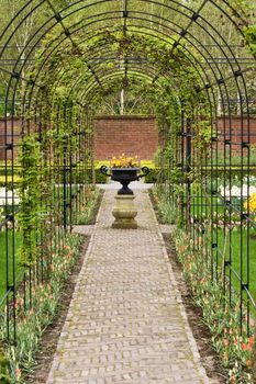 Pergola in the park in early spring