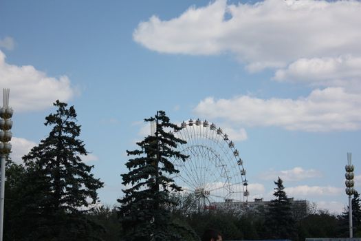 Moscow. VVC. Attraction large Ferris wheel. 