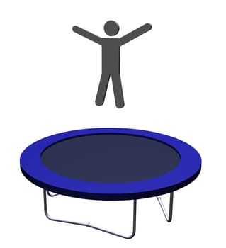 Illustration of a person on a trampoline