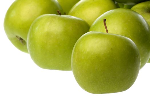 Isolated image of green apples.