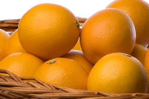 Isolated image of oranges against a completely white background.
