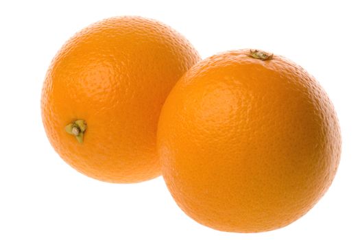 Isolated image of oranges against a completely white background.