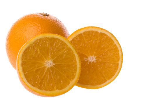 Isolated image of oranges against a completely white background.