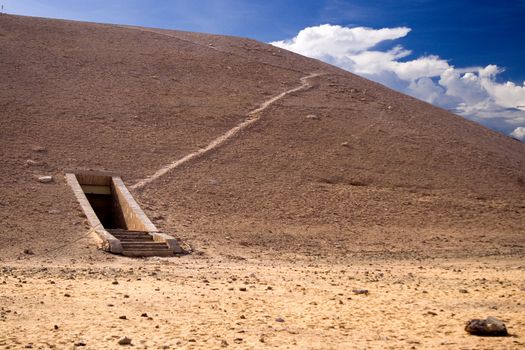 Image of the entrance to a tomb in the Valley of the Kings, Egypt.
