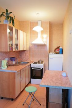 small kitchen of the new moscow apartment, interior