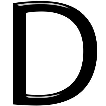 3d letter D isolated in white