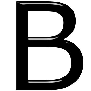 3d letter B isolated in white