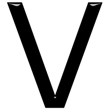 3d letter V isolated in white
