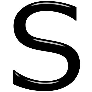 3d letter S isolated in white