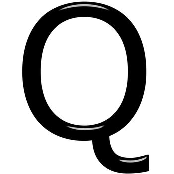 3d letter Q isolated in white