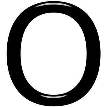 3d letter O isolated in white