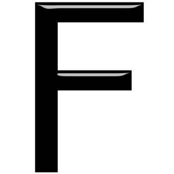 3d letter F isolated in white