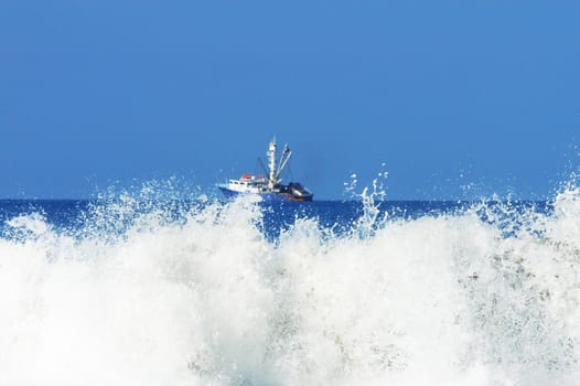 The waves breaking on beach, Puerto Escondido, Mexico