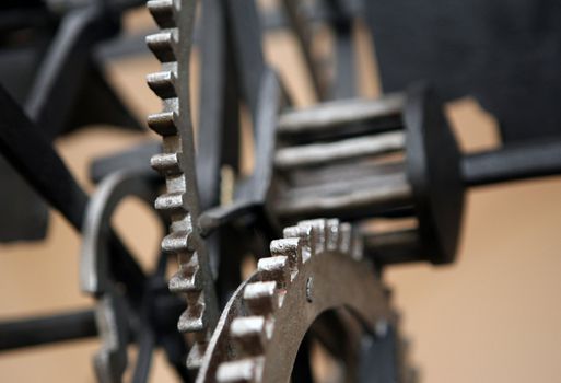 Detail of old machine cog wheels