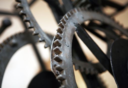 Detail of old machine cog wheels