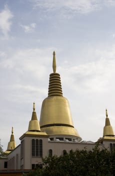 Golden pagoda in one of the Chinese temple in Singapore