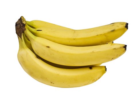 Bunch of fresh bananas isolated over white.