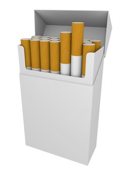 blank packet of cigarettes; 3D rendered image
