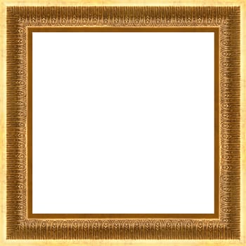 a picture gold frame on a white