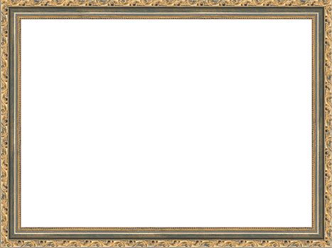 a picture gold frame on a white