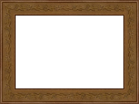 a picture gold frame on a white