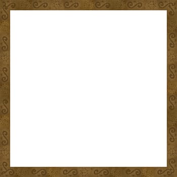 a picture gold frame on a white