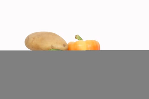 Set of various raw vegetables isolated on white background with clipping path