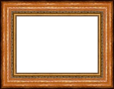 a picture gold frame on a white
