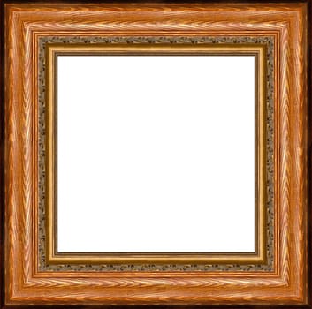 a picture gold frame on a white