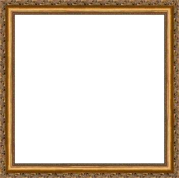 a picture gold frame on a white