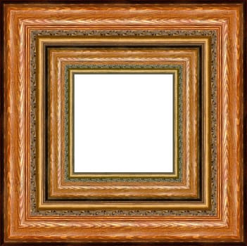 a picture gold frame on a white