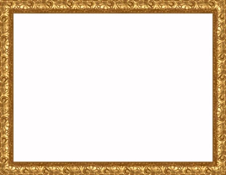 a picture gold frame on a white