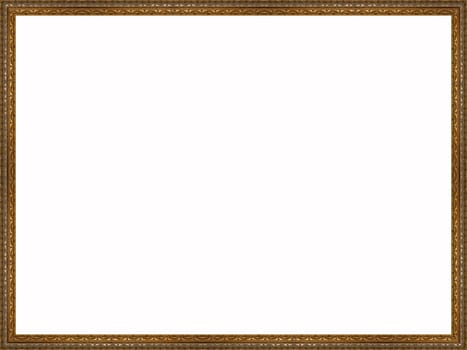 a picture gold frame on a white