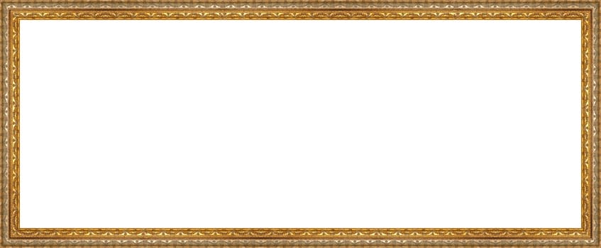a picture gold frame on a white