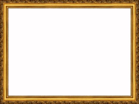 a picture gold frame on a white