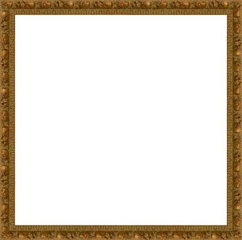 a picture gold frame on a white