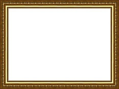 a picture gold frame on a white