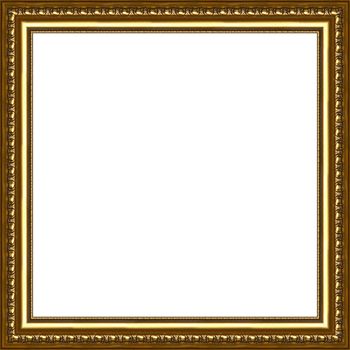 a picture gold frame on a white