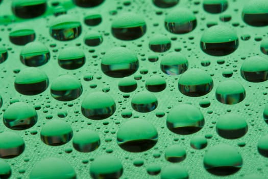 water drops on plastic surface. macro shot