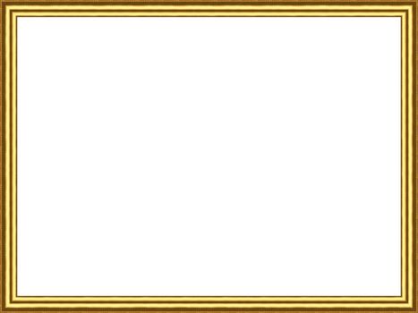 a picture gold frame on a white