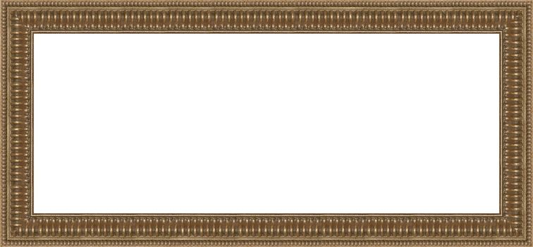 a picture gold frame on a white