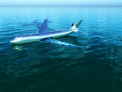 Image inspired by the Hudson River plane crash.