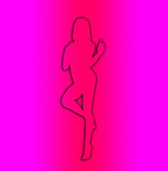 A sexy outline of a nude female.