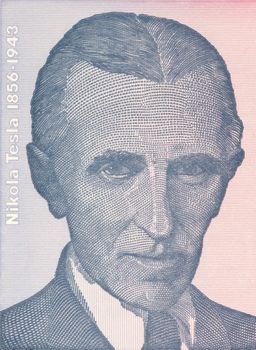 Nicola Tesla on 100 dinars 1994 banknote from Yugoslavia. Best known as the Father of Physics.