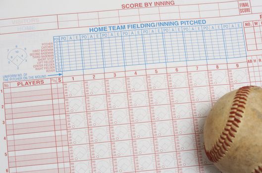 a picture of a ball on a scorebook