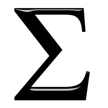 3d Greek letter Sigma isolated in white