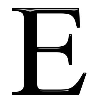 3d Greek letter Epsilon isolated in white